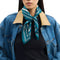 Coach Horse And Carriage Dot Print Silk Bandana Scarf - Teal CAP44