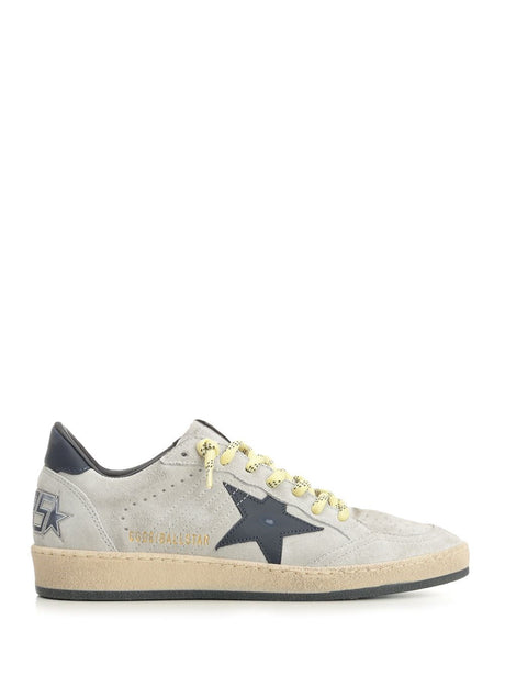 Golden Goose Ballstar Suede Upper Toe And Spur Leather Star And Heel - Grey