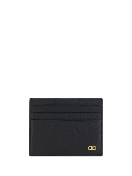 Ferragamo Leather Card Holder - Black