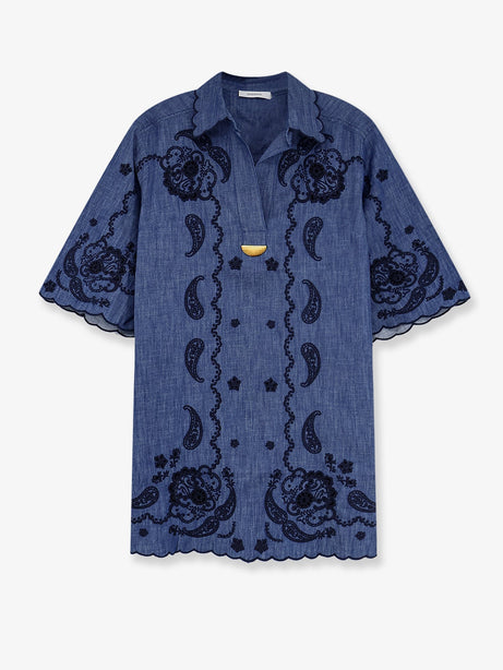 Zimmermann Aster denim mini dress - Railwayblue