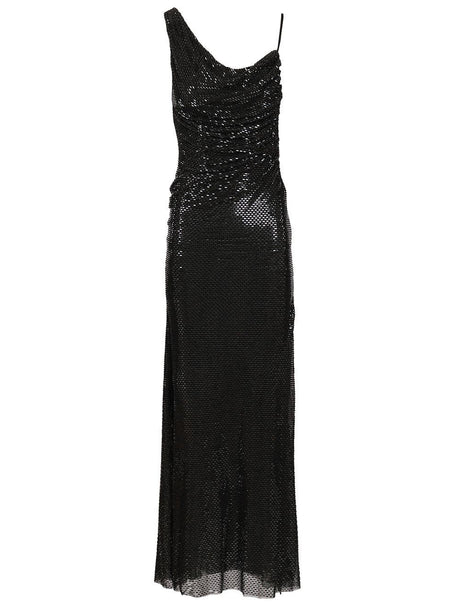 Self-Portrait Draped Dress - Black