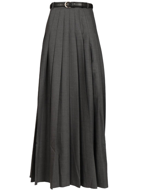 Self-Portrait Long Skirt - Grey