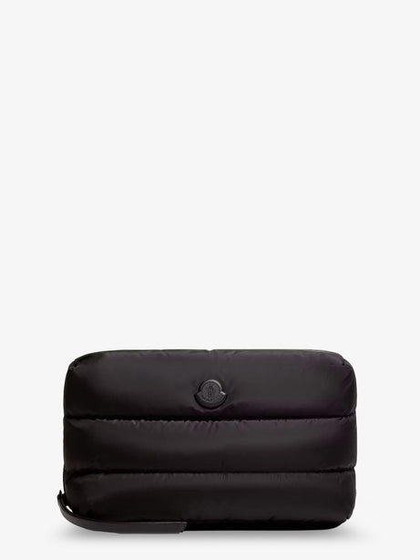 Moncler Nylon Caradoc beauty case with metal logo - Nero