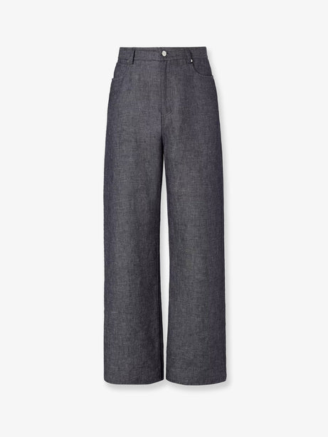 Fendi Relaxed linen, cotton and silk jeans - Dark Blu