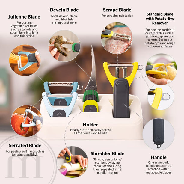 Zuutii 6-in-1 Multifunction Peeler Set