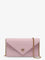 Pinko Leather clutch bag with metal Love Birds logo - Rosa