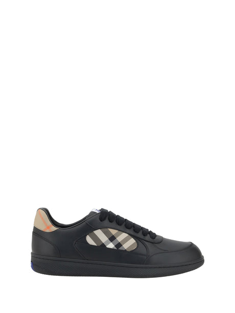 Burberry Leather Sneakers - Black/Sand Ip Chk