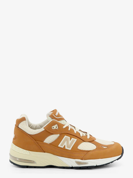 New Balance 991 Tier leather sneakers with iconic side logo - Beige