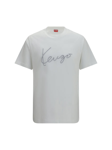 Kenzo Embroidered signature cotton T-shirt - Off White