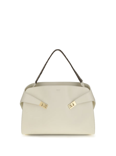 Ferragamo large Hug Soft Shoulder Bag - Mascarpone