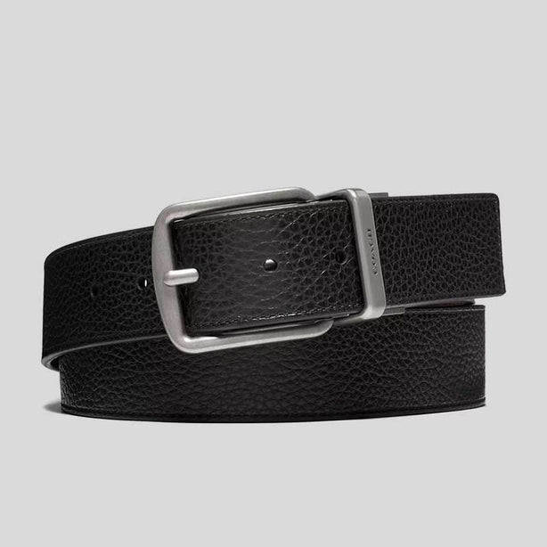 COACH Harness Buckle Cut-To-Size Reversible Belt, 38 Mm Black/Dark Brown RS-CQ023