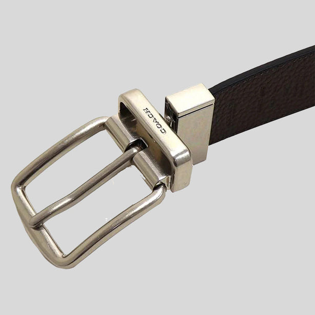 COACH Harness Buckle Cut-To-Size Reversible Belt, 38 Mm Black/Dark Brown RS-CQ023