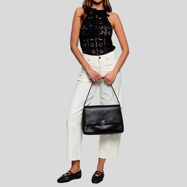 TORY BURCH Large Charlie Shoulder Bag Black RS-180727