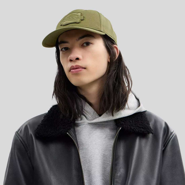 COACH Soho Flat Brim Baseball Hat Olive RS-CCQ59