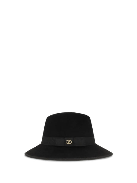 Valentino Garavani VLogo Signature Hat - Black/Antique Light Gold