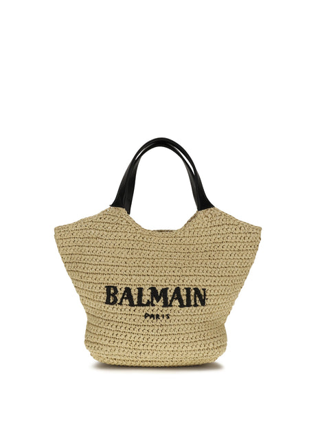 Balmain Mini crochet Tote Bag - Naturel / Noir