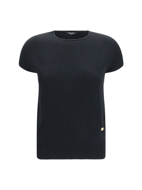 Balmain Sleeveless wool and cashmere Sweater - Noir