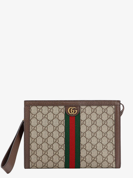 Gucci Ophidia GG fabric clutch - Acero