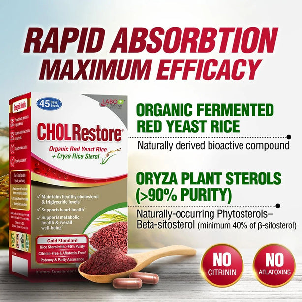 LABO Nutrition CHOLRestore Red Yeast Rice - Cholesterol Triglyceride 90 caps