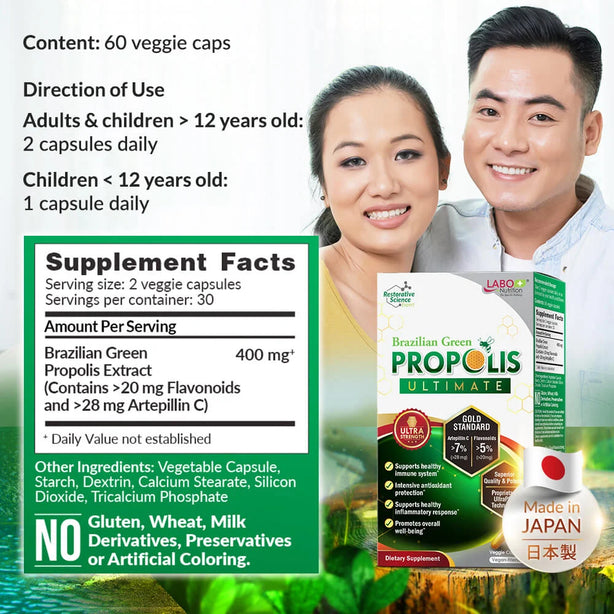 LABO Nutrition Brazilian Green Propolis Ultimate - Immunity Cough Sore Throat