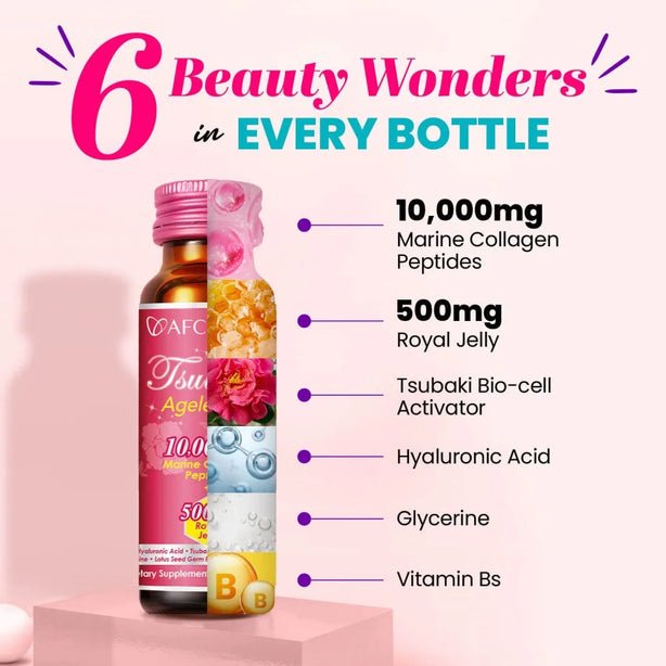 AFC Tsubaki Ageless Collagen Drink Royal Jelly Anti Aging Radiant Hydrated Skin