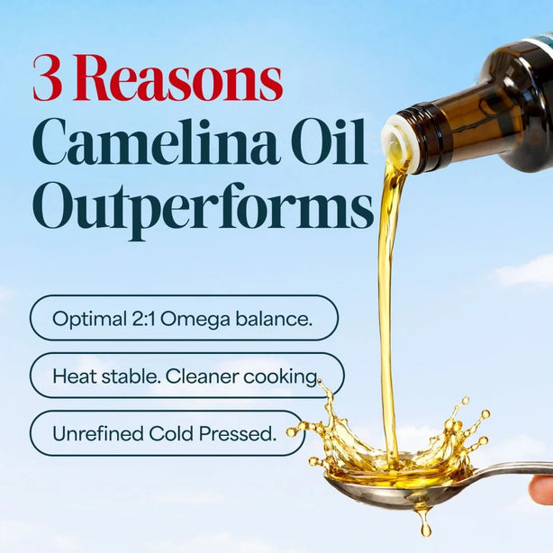 LABO Nutrition Camelina Oil Unrefined Virgin Cold Pressed Natural Cooking Oil