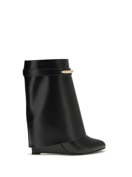 Givenchy Leather Shark Ankle Boots - Black