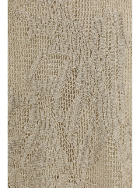 Brunello Cucinelli Dazzling Water Lillies Dress - Beige
