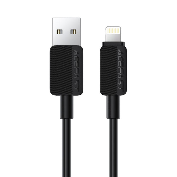 Acefast C26-02 USB-A to Lightning PVC Charging Data Cable (1.2m) - Black