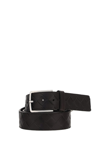 Bottega Veneta Leather Belt - Fondant-Silver