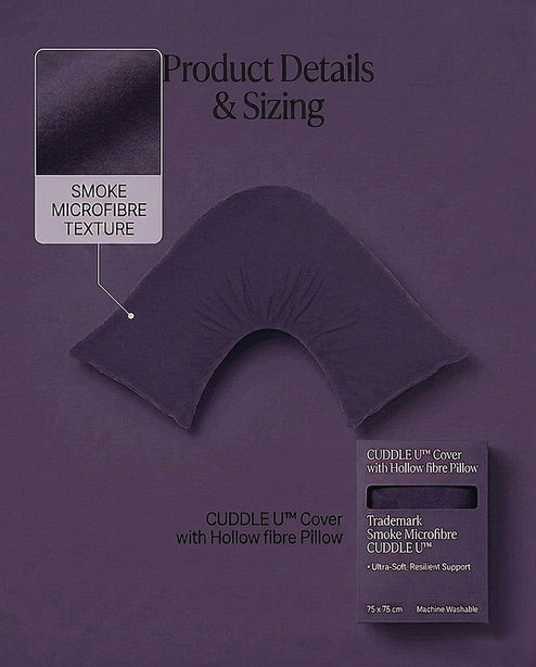 Rapee Cuddle U™ V-Shape Pillow & Microfibre Cover Set – 75 x 75 cm