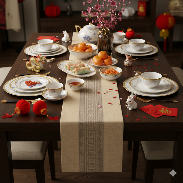 GREEK Table Runner  | Panel Woven Texilene - 30 x 180 cm