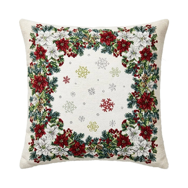 POINSETTIA Cushion Cover | Woven Chenielle - 45 x 45 cm