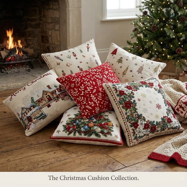 POINSETTIA Cushion Cover | Woven Chenielle - 45 x 45 cm