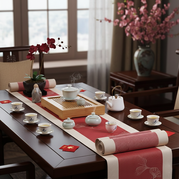 FLEUR Table Runner | Woven Texilene - 30 x 180 cm