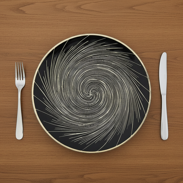 Rapee Balls Gold Embossed Placemat – Swirl Design – 38 cm Round