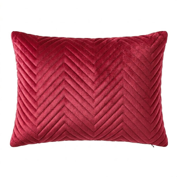 PINSONIC Oblong Cover | Quilted Chevron Velvet - 33 x 45 cm