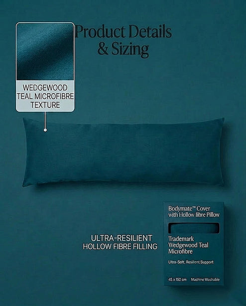 Rapee BodyMate™ Full-Body Pillow & Microfibre Cover Set – 45 x 152 cm