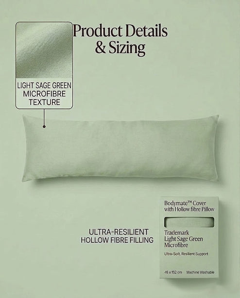 Rapee BodyMate™ Full-Body Pillow & Microfibre Cover Set – 45 x 152 cm