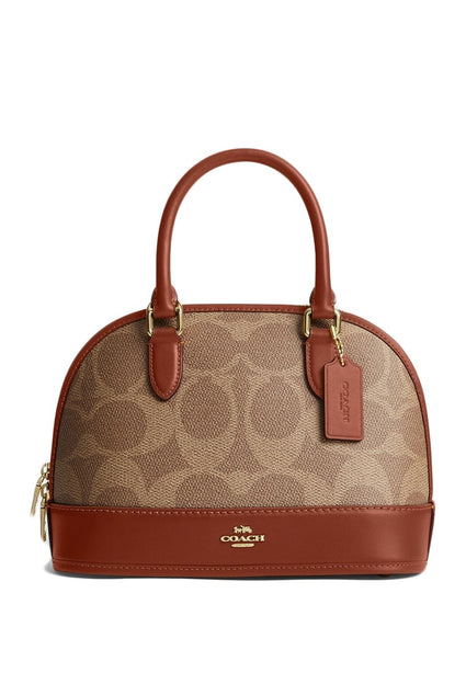 Coach Coach Sabrina Satchel Bag In Signature Canvas - Tan/Caramel