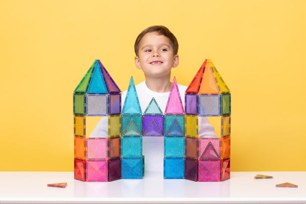 Connetix Tiles Glitter Castle Pack 48 Pcs Educational Magnetic Tiles