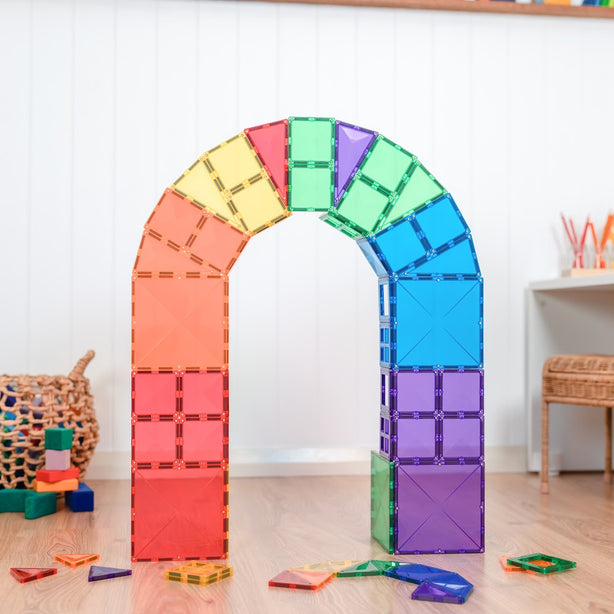 Connetix Tiles Rainbow Starter Pack 60 Pcs Educational Magnetic Tiles