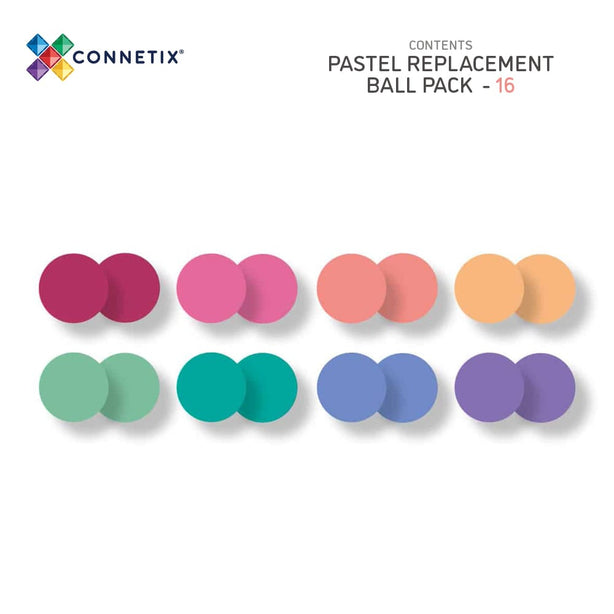 Connetix Tiles Pastel Ball Pack 16 Pcs Educational Magnetic Tiles