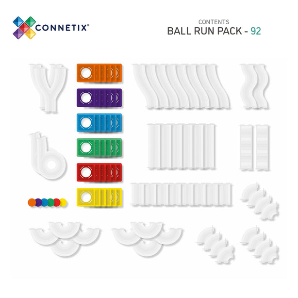 Connetix Tiles Rainbow Ball Run Pack 92 Pcs Educational Magnetic Tiles