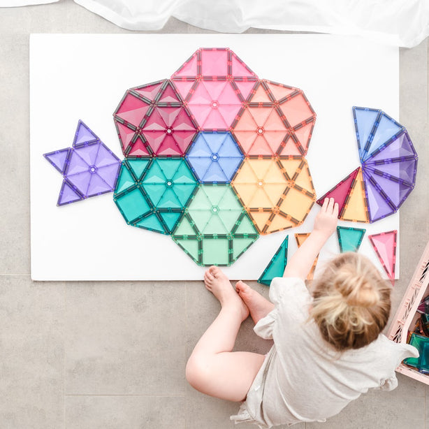 Connetix Tiles Pastel Mega Pack 202 Pcs Educational Magnetic Tiles