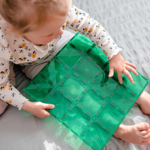 Connetix Tiles Rainbow Blue & Green Base Plate 2 Pcs Educational Magnetic Tiles