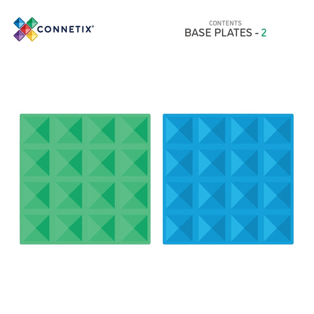 Connetix Tiles Rainbow Blue & Green Base Plate 2 Pcs Educational Magnetic Tiles