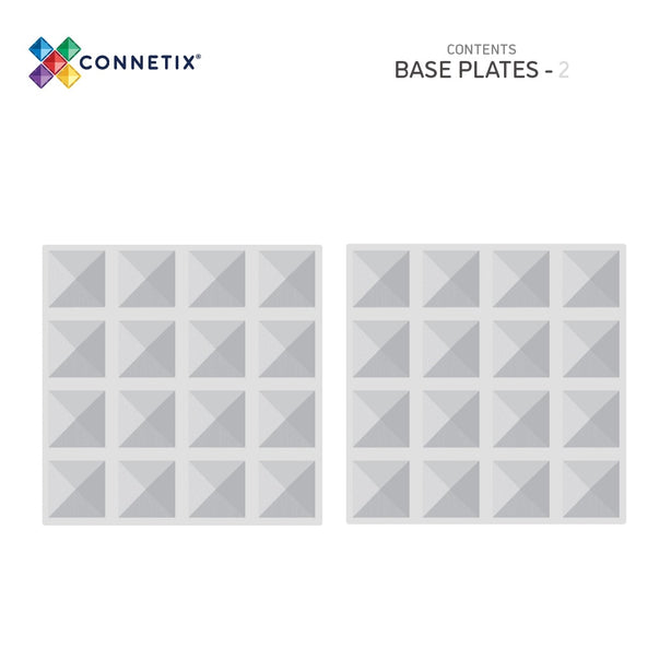 Connetix Tiles Clear Base Plate 2 Pcs Educational Magnetic Tiles