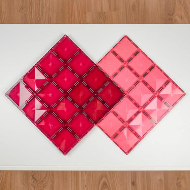 Connetix Tiles Pastel Pink & Berry Base Plate 2 Pcs Educational Magnetic Tiles