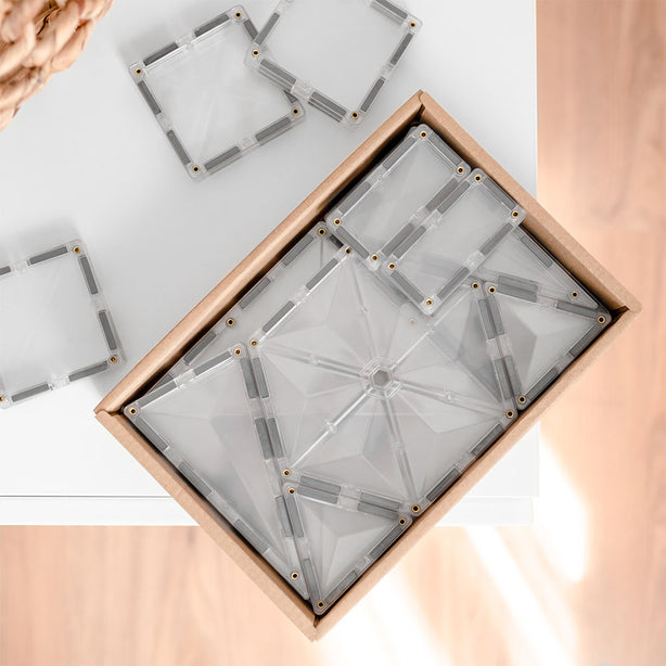 Connetix Tiles Clear Starter Pack 34 Pcs Educational Magnetic Tiles